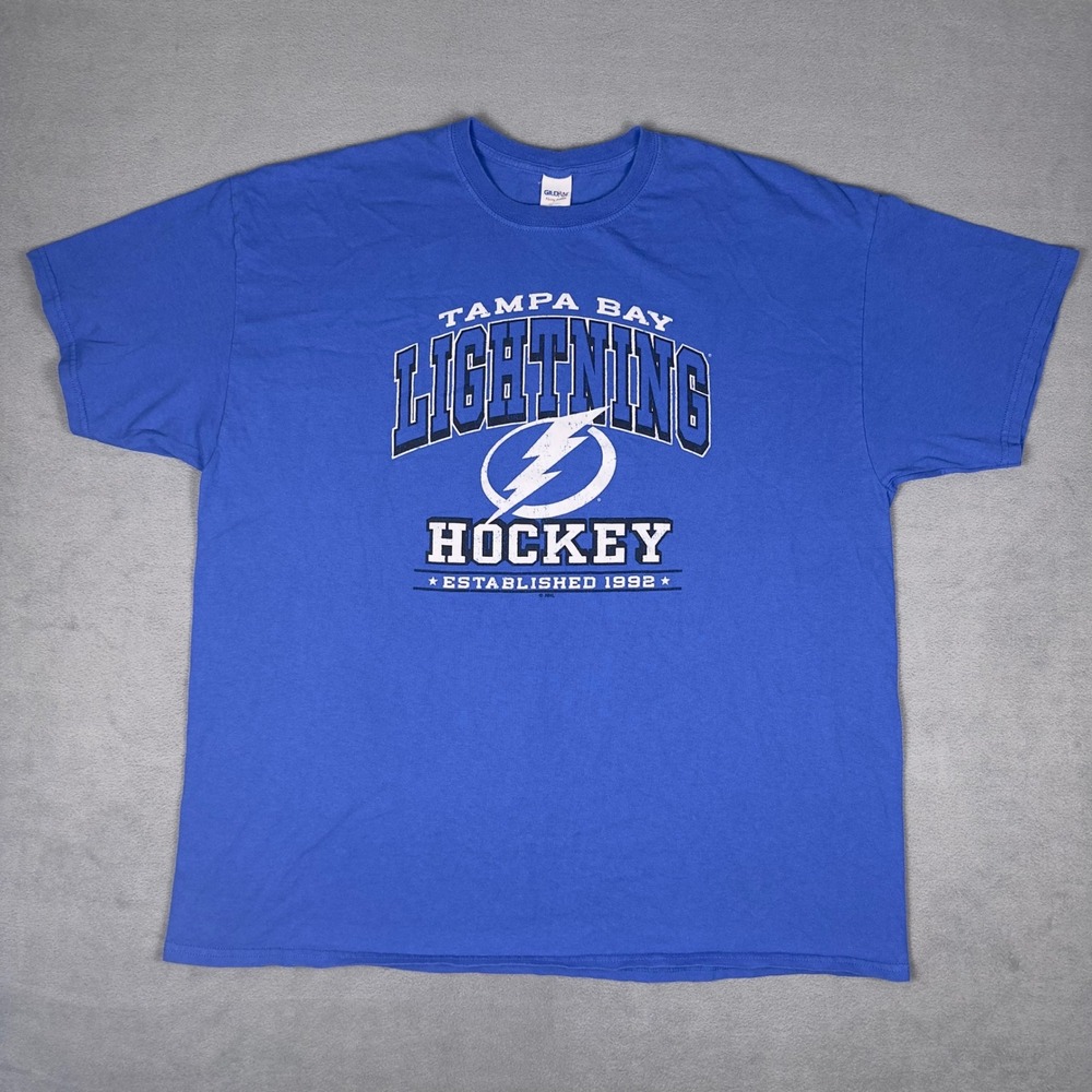 Tampa Bay Lightning Hockey T-Shirt Mens 2XL Blue Gildan NHL Estโ 1992 Tee